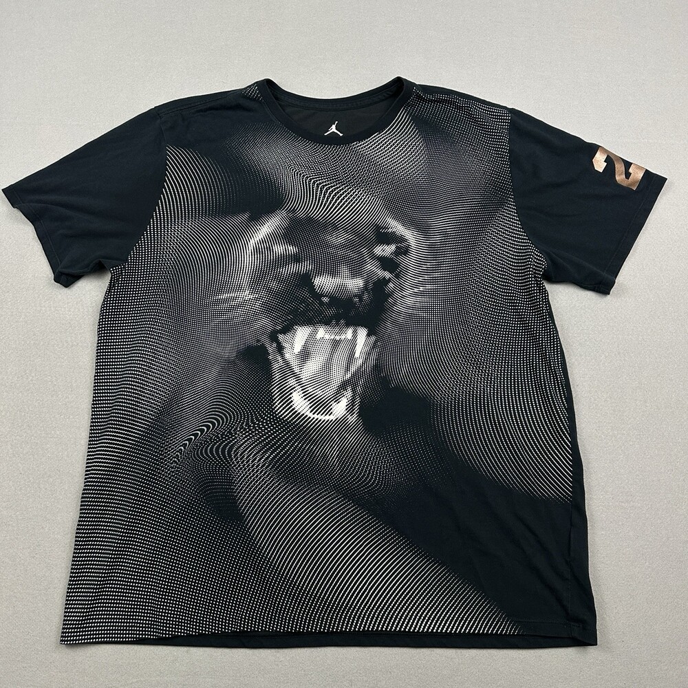 Jordan Shirt Men 2XL Black Phantom Panther Tee Short Sleeve Baskegtball #23 XXL